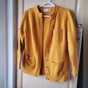 Hunt Club Mustard Wool Cardigan Sweater